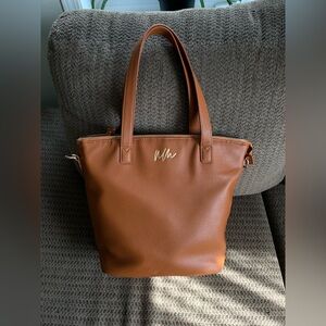 Vegan leather convertible backpack & tote bag